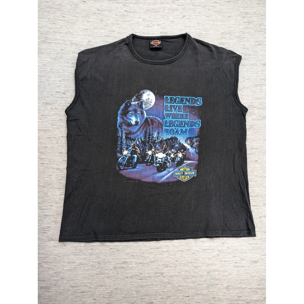 Vtg 1992 Men‎ XL Harley Davidson Tank Legends Live Where Legends Roam Sturgis